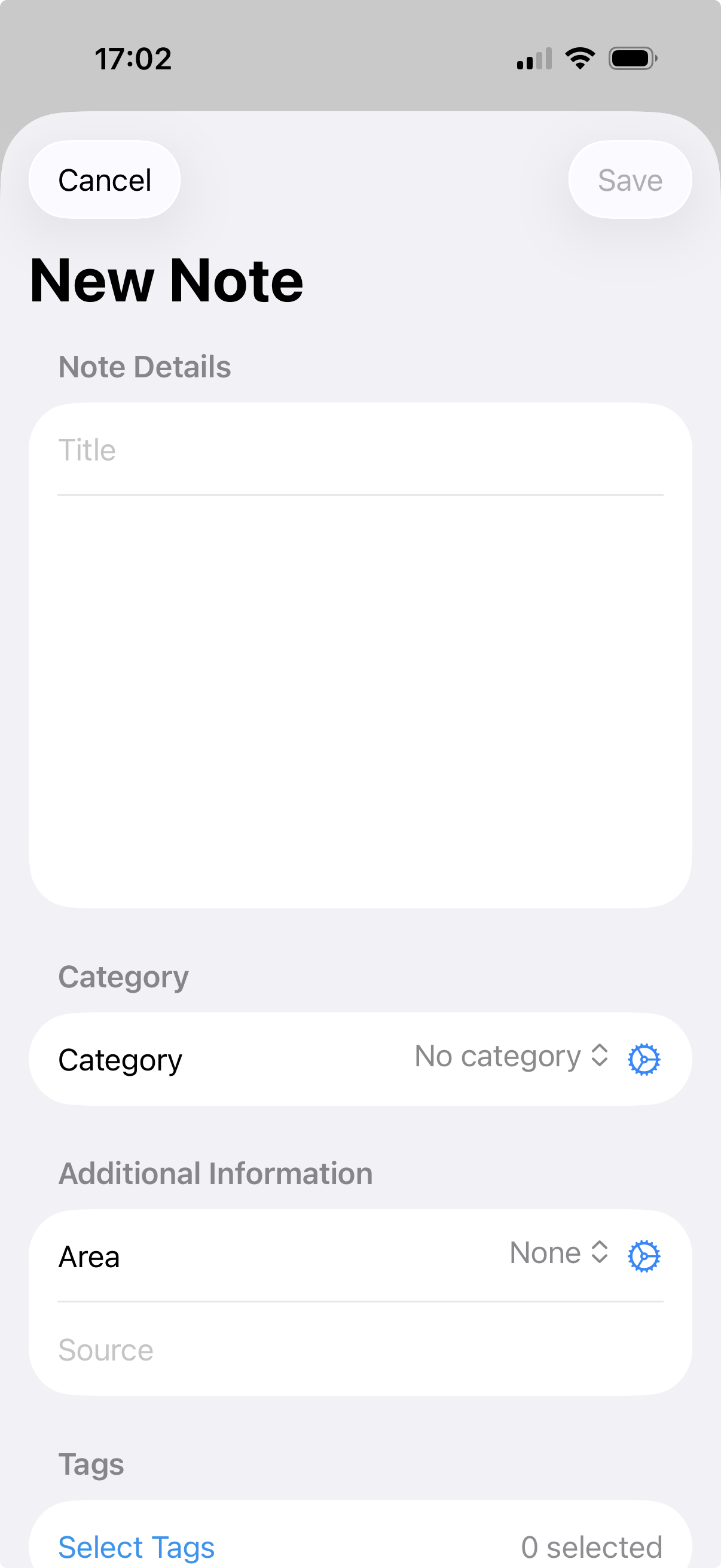Anecnote add note screenshot